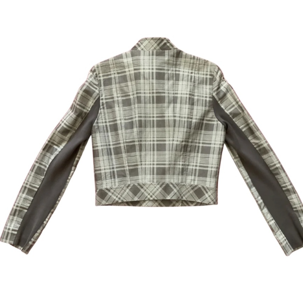 ♥️♥️ BCBG MAXAZRIA Woven Grey Plaid Jacket ♥️♥️ - Picture 2 of 6